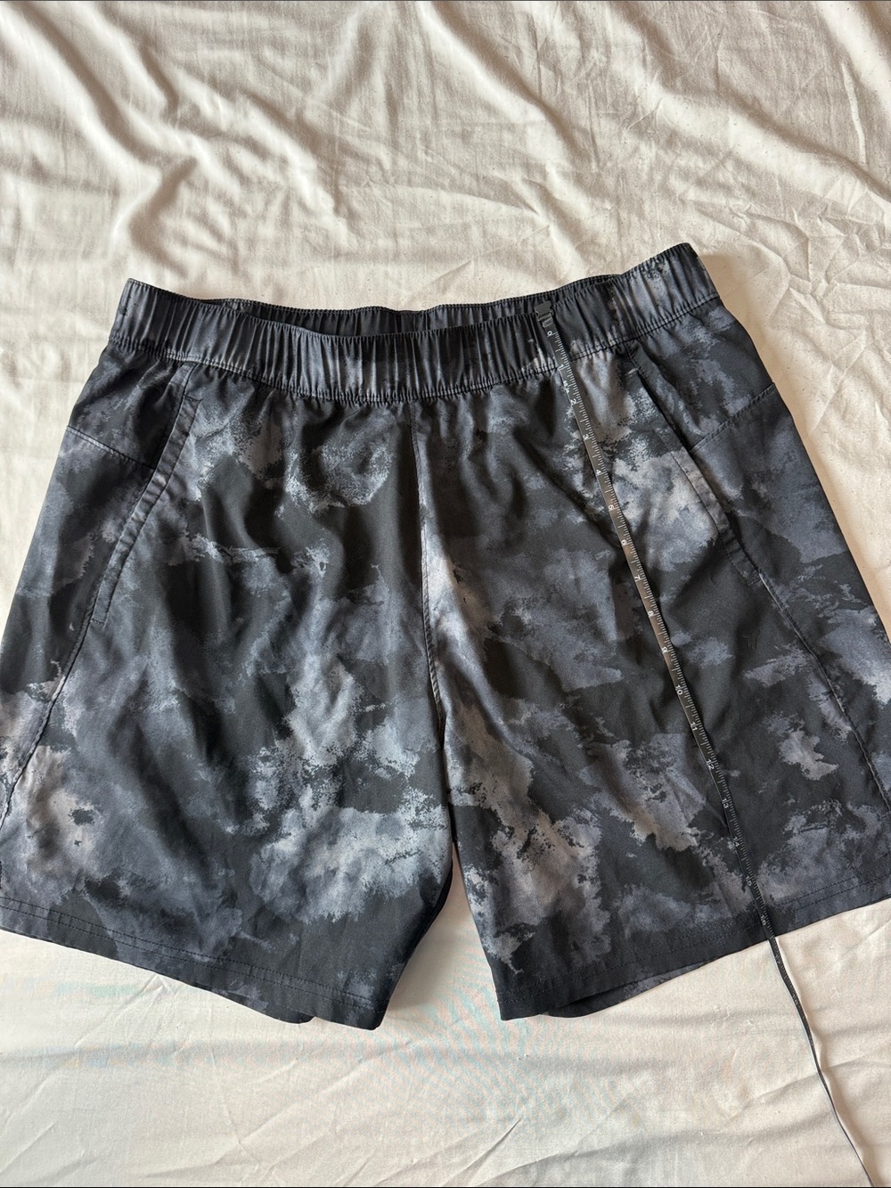 Old Navy Black and Gray Tie-Dye Athletic Shorts